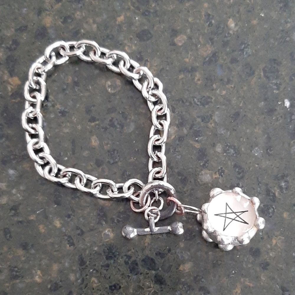 chunky silver star bracelet